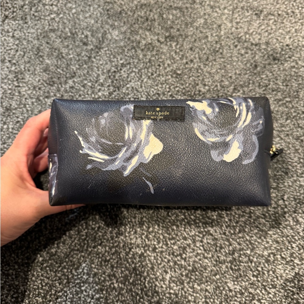 Kate Spade Blue Floral Cosmetic Case